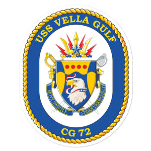 USS Vella Gulf (CG-72) Ship's Crest Vinyl Sticker