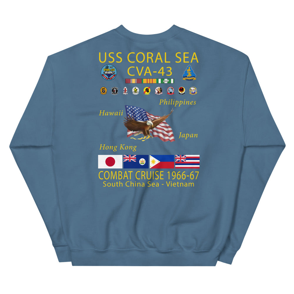 USS Coral Sea (CVA-43) 1966-67 Cruise Sweatshirt