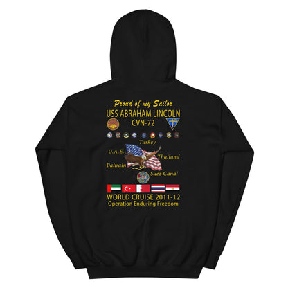 USS Abraham Lincoln (CVN-72) 2011-12 Cruise Hoodie - Family