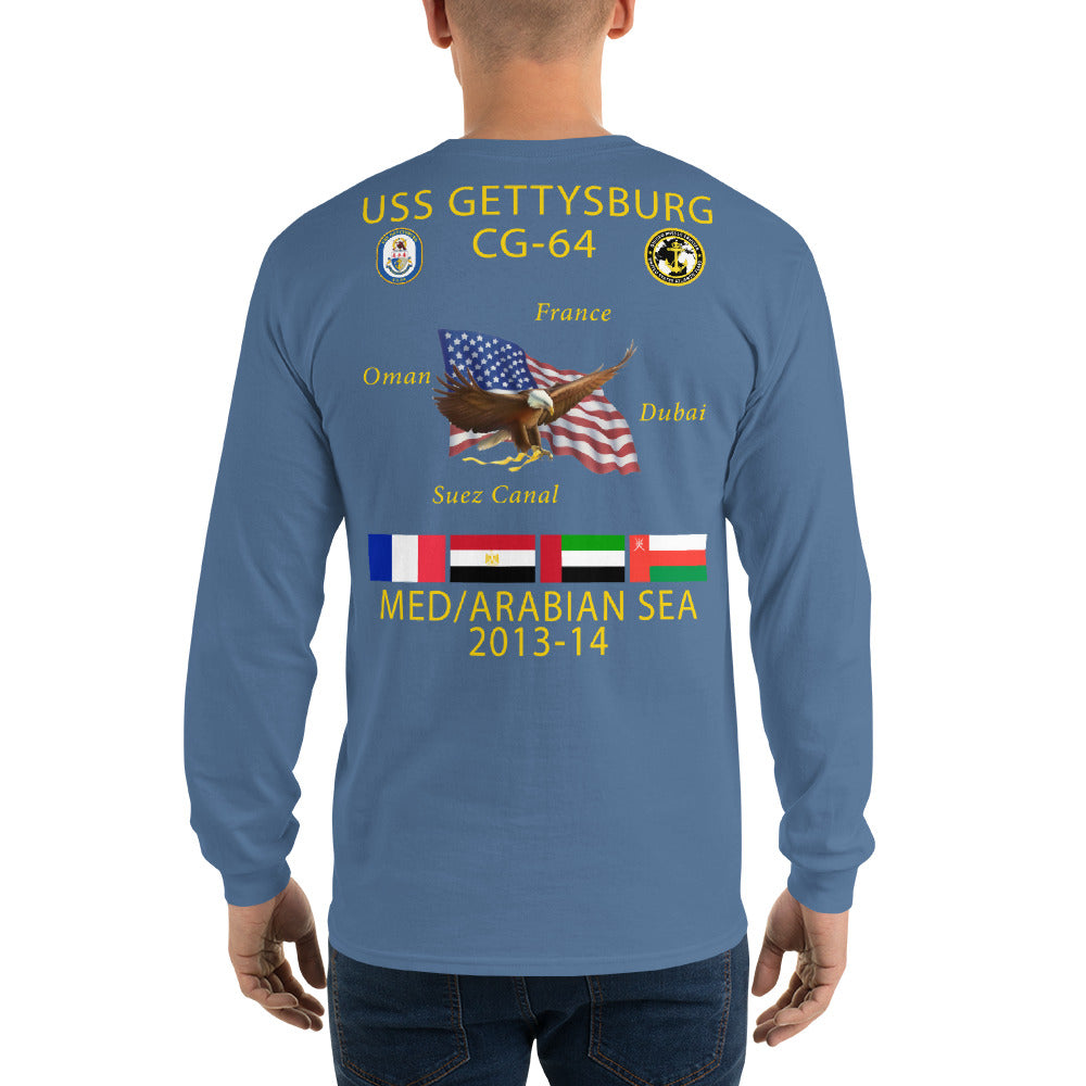 USS Gettysburg (CG-64) 2013-14 Long Sleeve Cruise Shirt