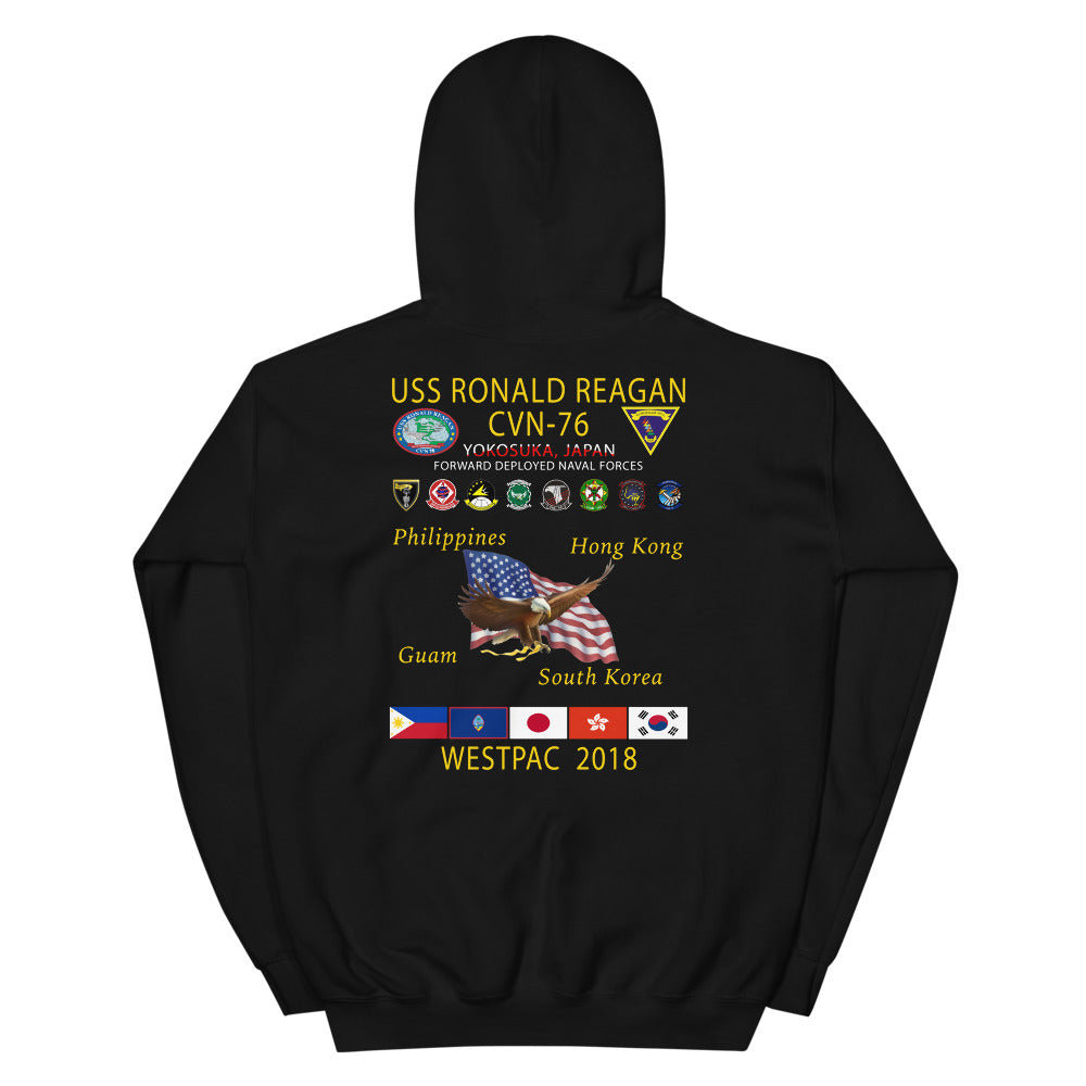 USS Ronald Reagan (CVN-76) 2018 Cruise Hoodie