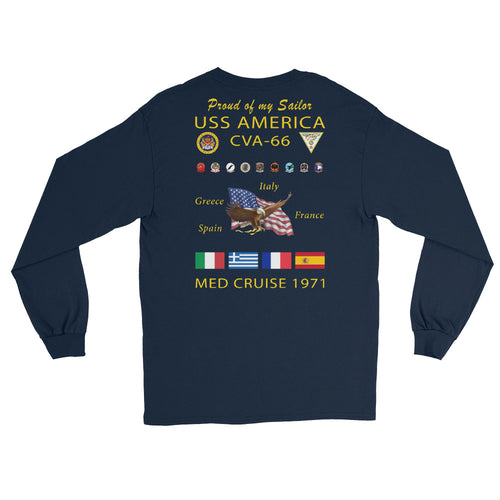 USS America (CVA-66) 1971 Long Sleeve Cruise Shirt - FAMILY