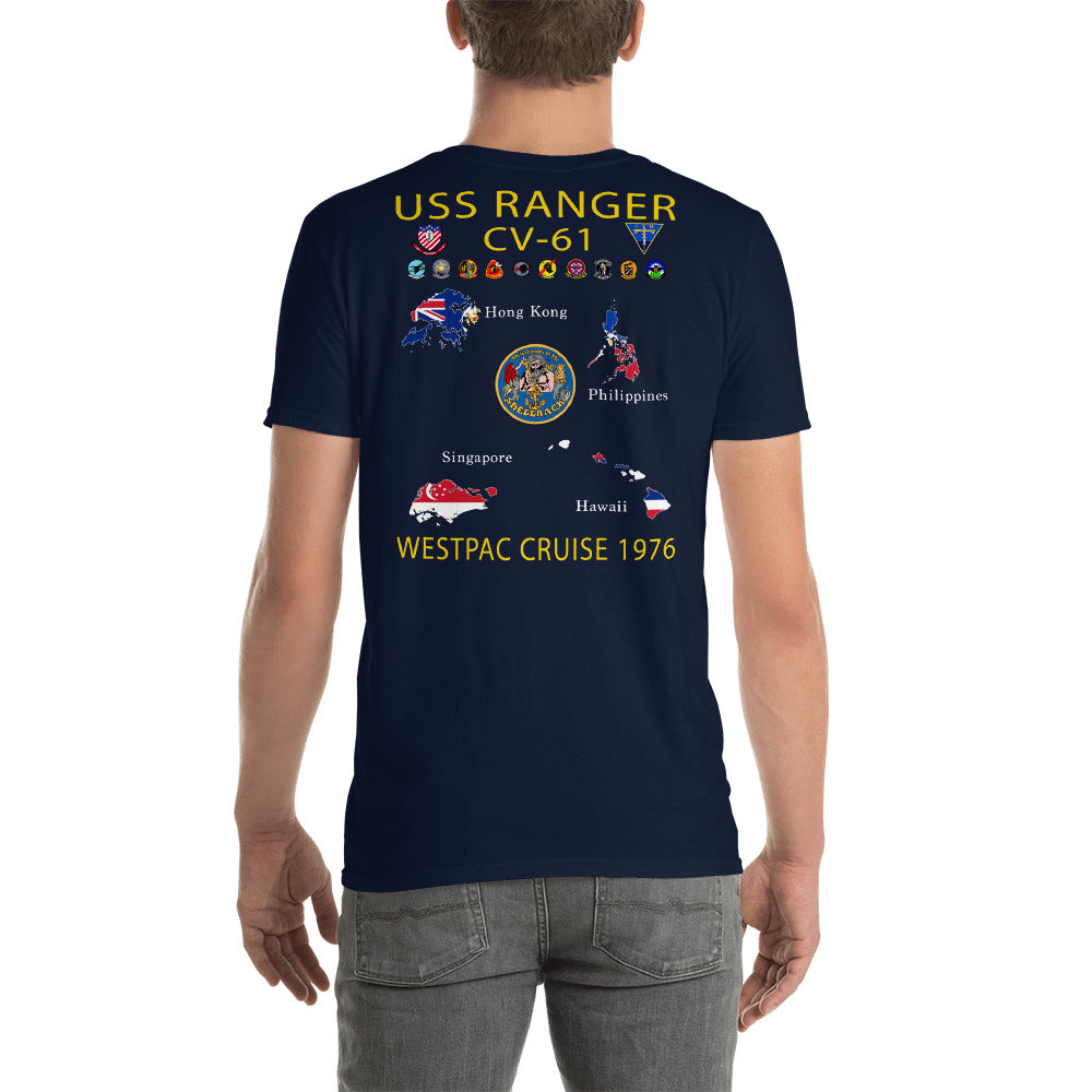 USS Ranger (CV-61) 1976 Cruise Shirt - Map