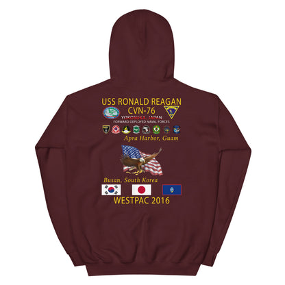 USS Ronald Reagan (CVN-76) 2016 Cruise Hoodie