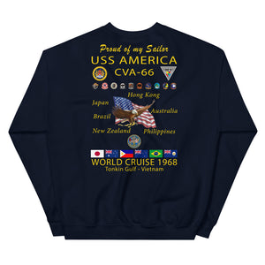 USS America (CVA-66) 1968 Cruise Sweatshirt - FAMILY