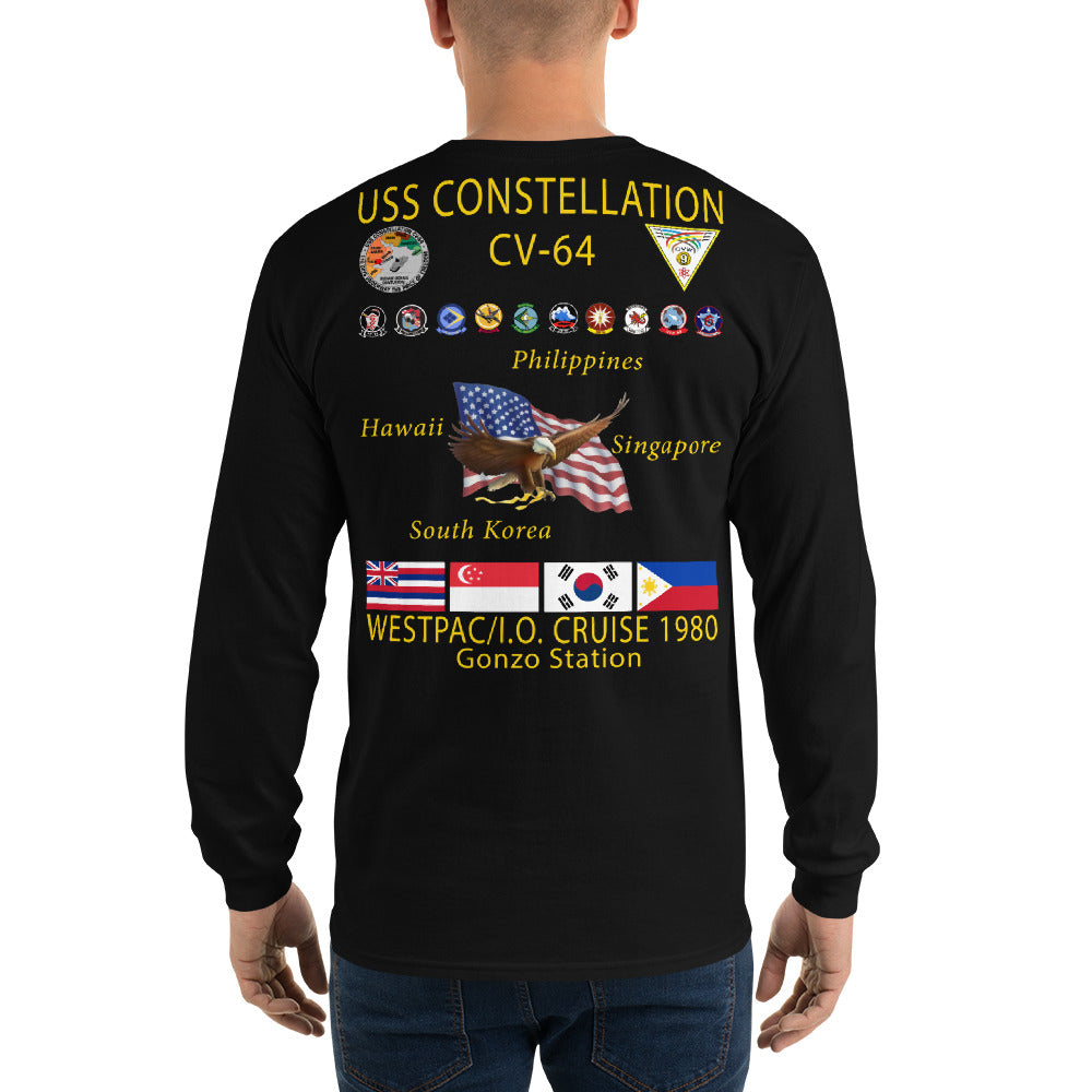 USS Constellation (CV-64) 1980 Long Sleeve Cruise Shirt - Gonzo Station