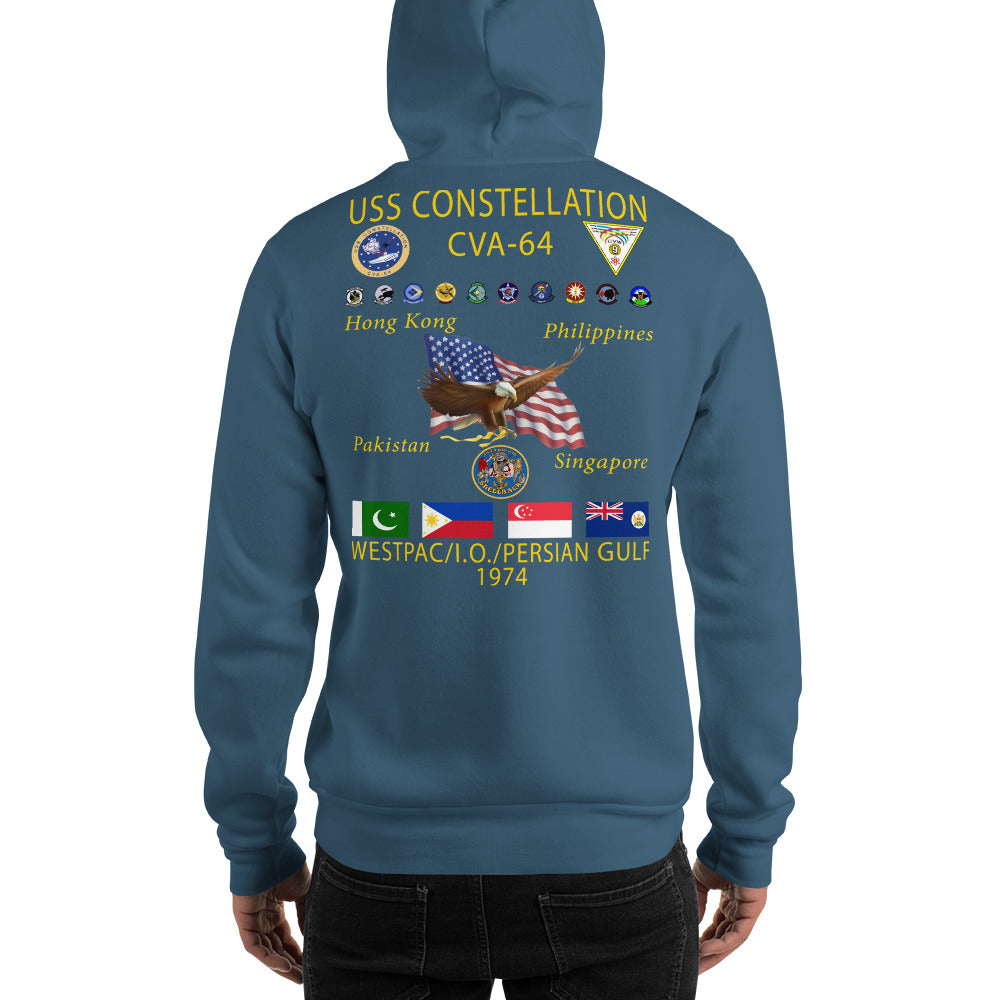 USS Constellation (CVA-64) 1974 Cruise Hoodie