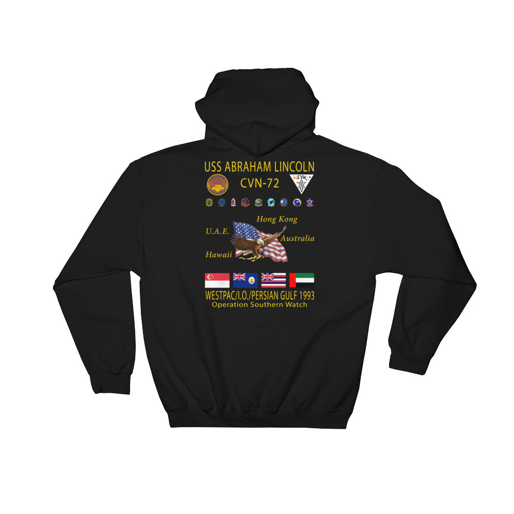 USS Abraham Lincoln (CVN-72) 1993 Cruise Hoodie