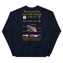 Load image into Gallery viewer, USS Carl Vinson (CVN-70) 2014-15 Cruise Sweatshirt - FAMILY