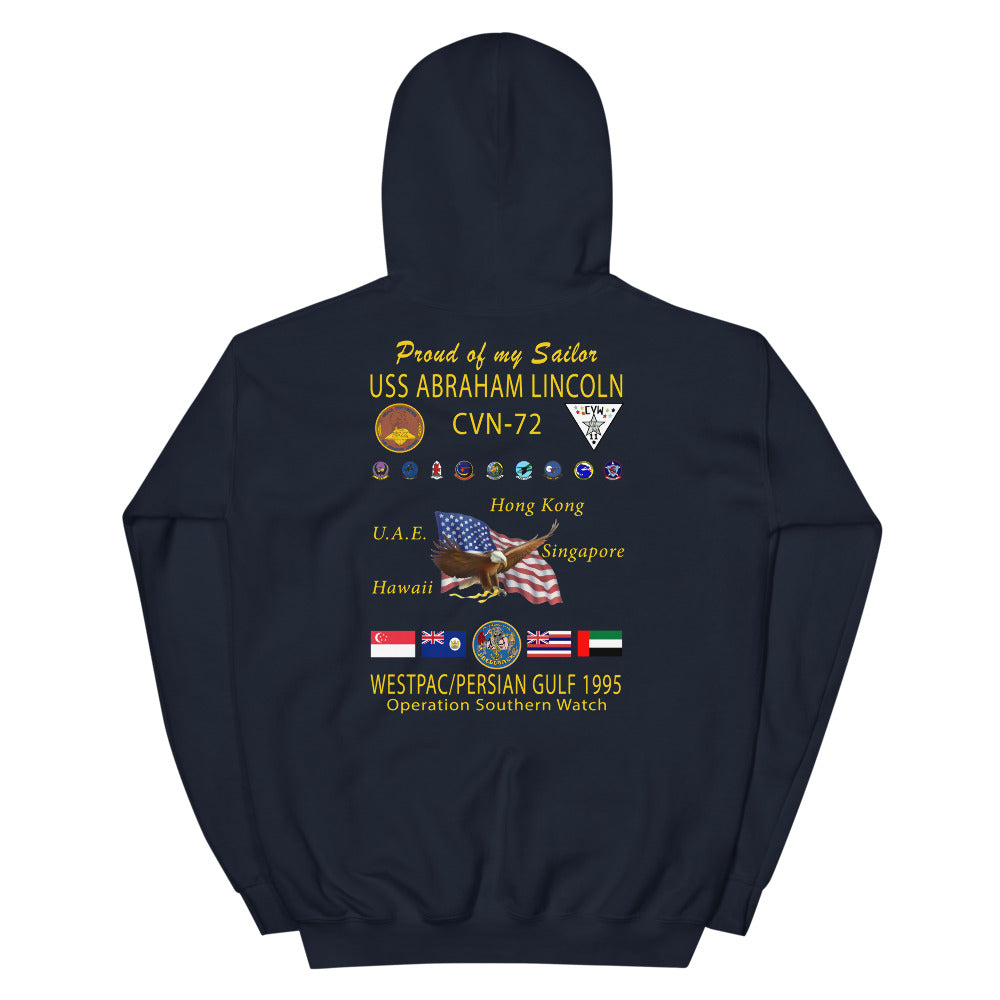 USS Abraham Lincoln (CVN-72) 1995 Cruise Hoodie - FAMILY