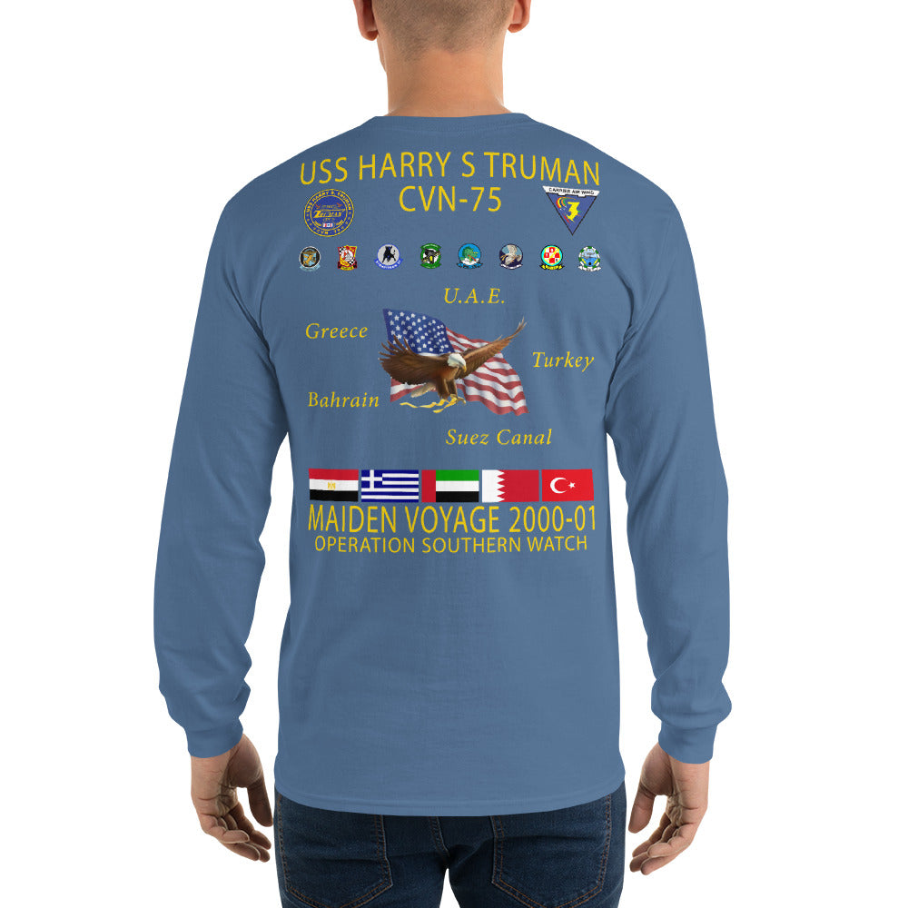 USS Harry S. Truman (CVN-75) 2000-01 Long Sleeve Cruise Shirt