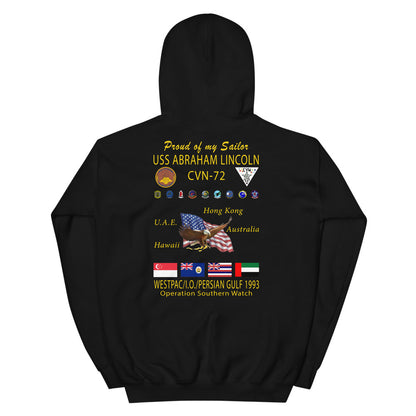 USS Abraham Lincoln (CVN-72) 1993 Cruise Hoodie - FAMILY