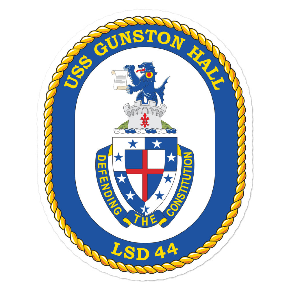 USS Gunston Hall (LSD-44) Ship's Crest Vinyl Sticker
