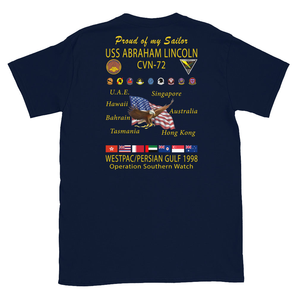 USS Abraham Lincoln (CVN-72) 1998 Cruise Shirt - Family