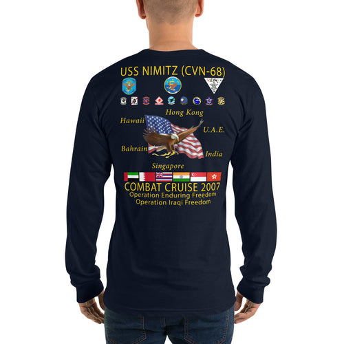 USS Nimitz (CVN-68) 2007 Long Sleeve Cruise Shirt