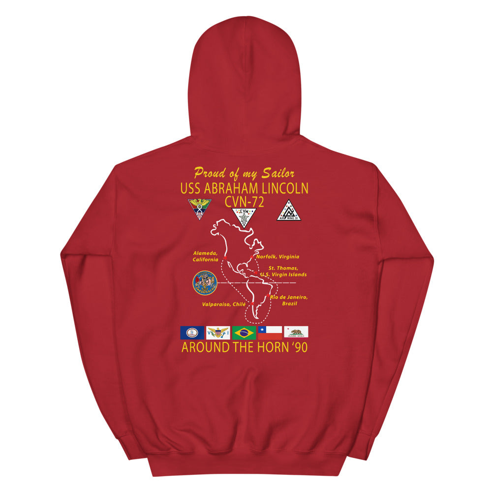 USS Abraham Lincoln (CVN-72) 1990 Cruise Hoodie - FAMILY