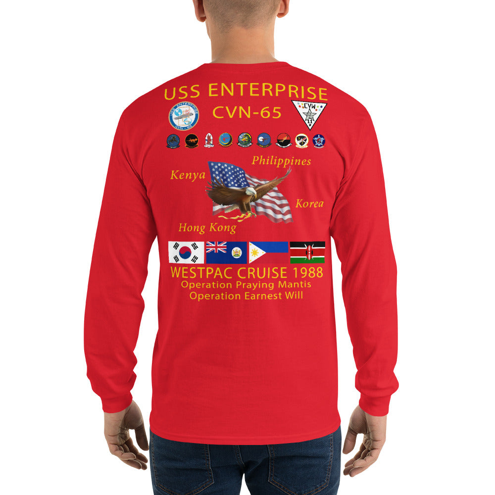 USS Enterprise (CVN-65) 1988 Long Sleeve Cruise Shirt