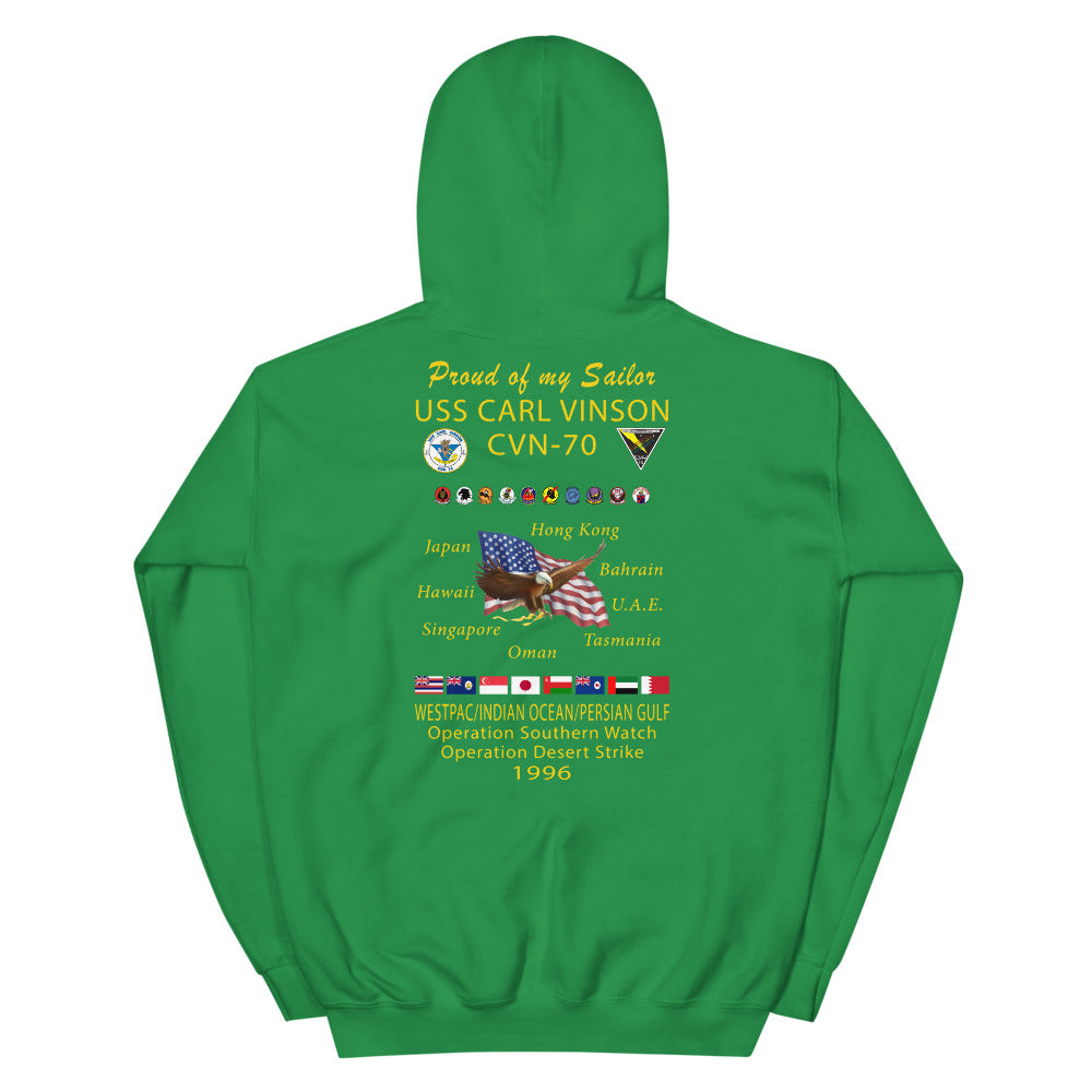 USS Carl Vinson (CVN-70) 1996 Cruise Hoodie - Family