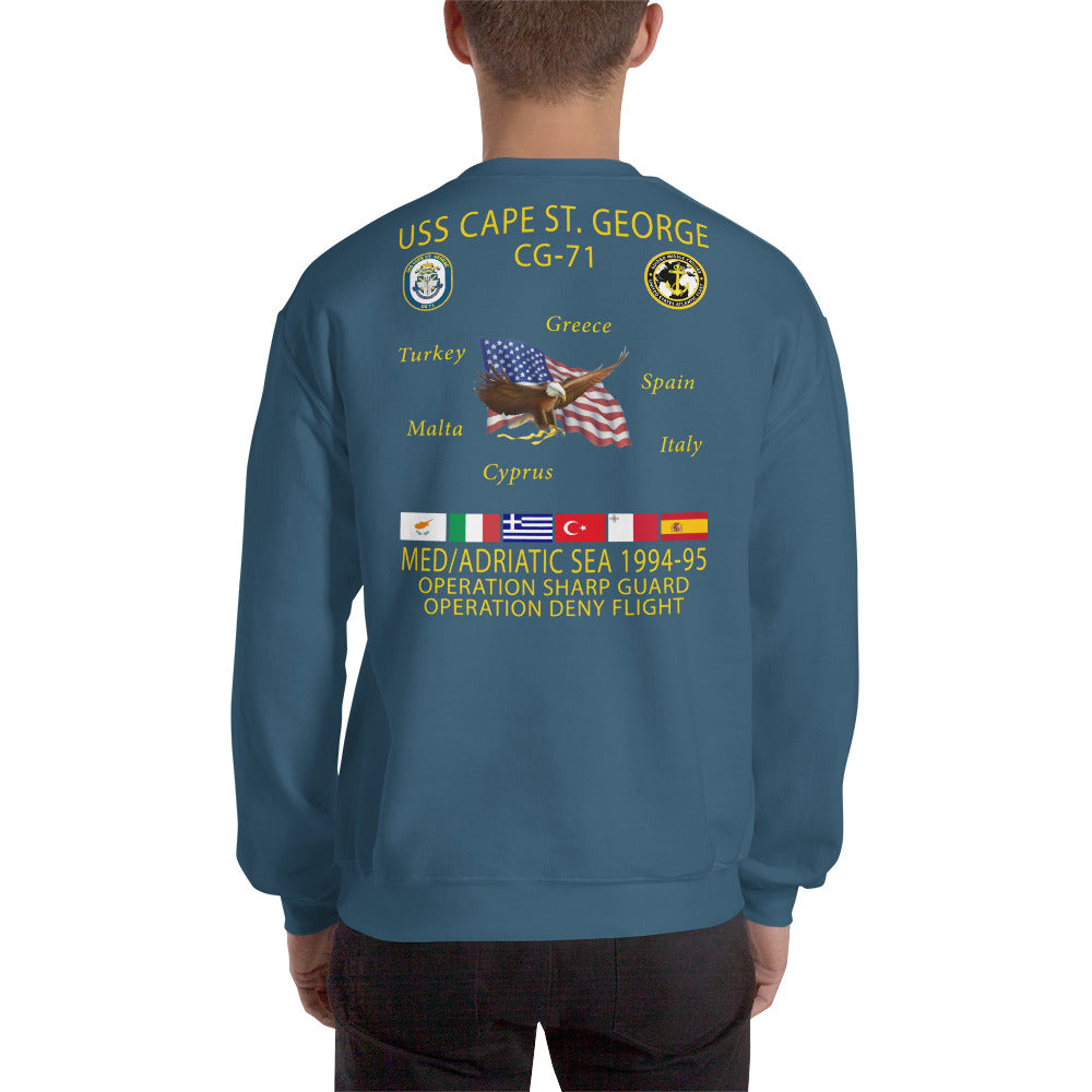 USS Cape St George (CG-71) 1994-95 Cruise Sweatshirt
