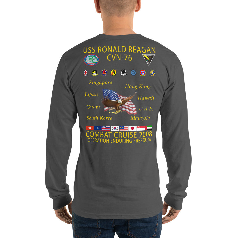 USS Ronald Reagan (CVN-76) 2008 Long Sleeve Cruise Shirt