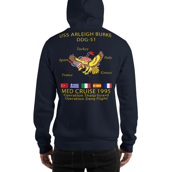 USS Arleigh Burke (DDG-51) 1995 Cruise Hoodie