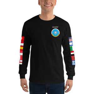 IKE CUSTOM w/FLAGS - E HUGHES - Long Sleeve Shirt