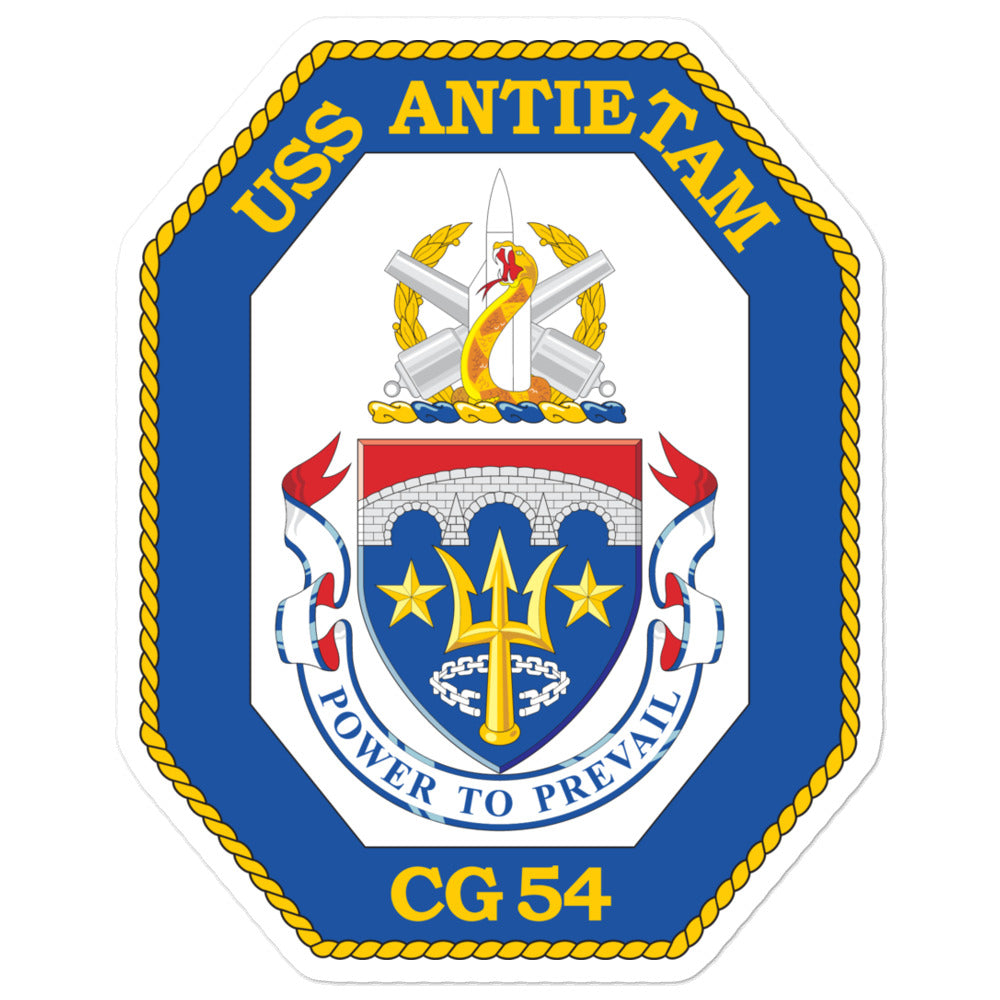 USS Antietam (CG-54) Ship's Crest Vinyl Sticker