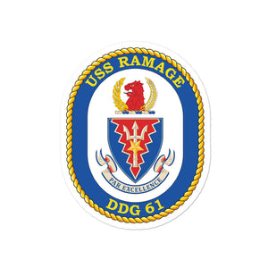 USS Ramage (DDG-61) Ship's Crest Vinyl Sticker