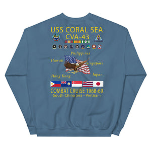 USS Coral Sea (CVA-43) 1968-69 Cruise Sweatshirt