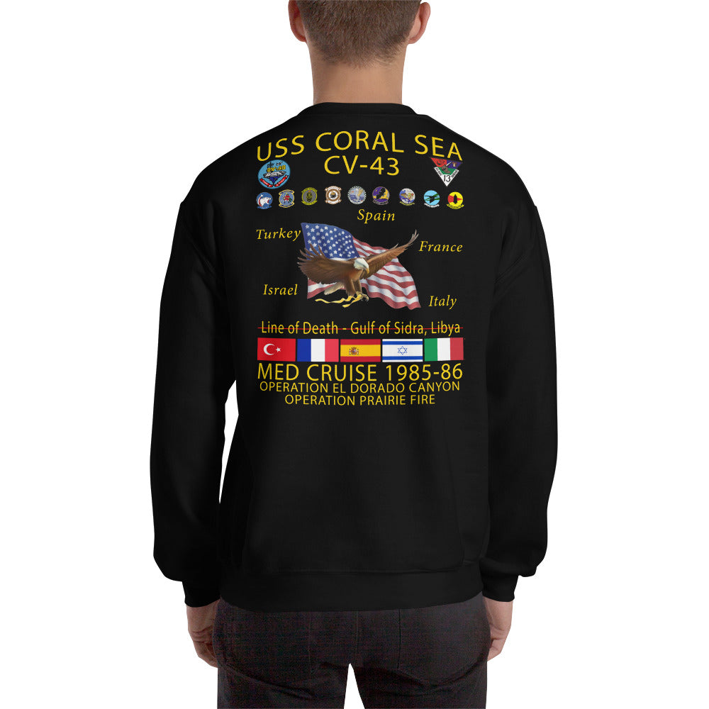 USS Coral Sea (CV-43) 1985-86 Cruise Sweatshirt