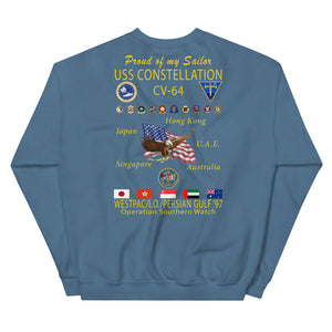 USS Constellation (CV-64) 1997 Cruise Sweatshirt - FAMILY
