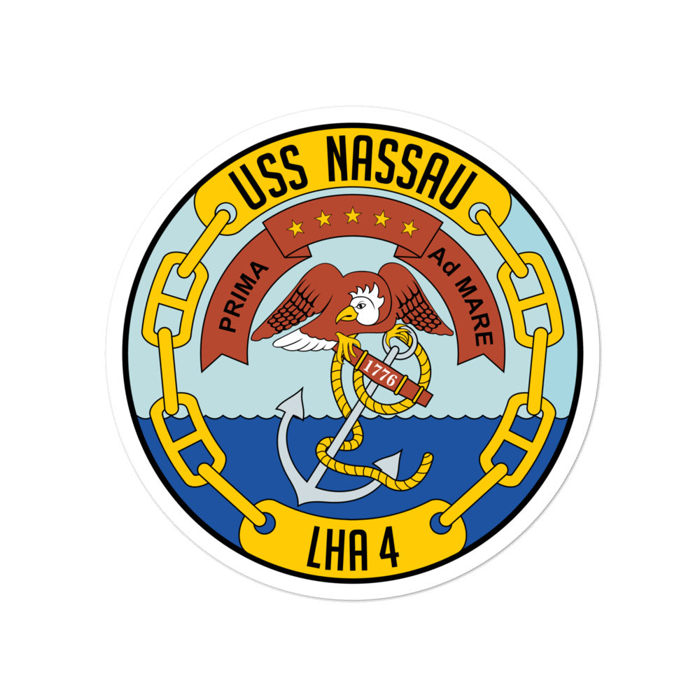 USS Nassau (LHA-4) Ship's Crest Vinyl Sticker
