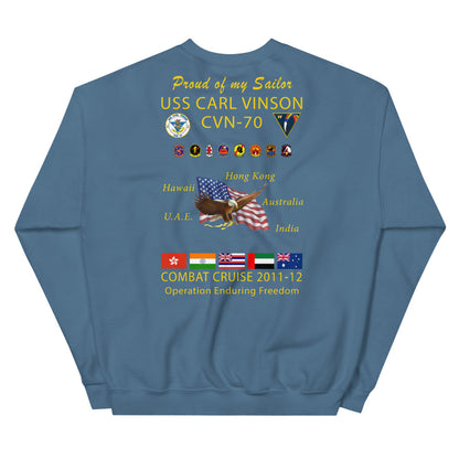 USS Carl Vinson (CVN-70) 2011-12 Cruise Sweatshirt - FAMILY