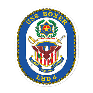 USS Boxer (LHD-4) Ship's Crest Vinyl Sticker
