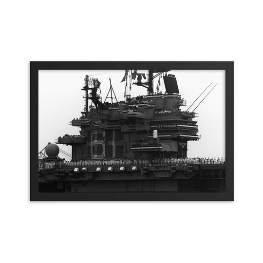 USS Ranger (CV-61) Framed Ship's Island Photo
