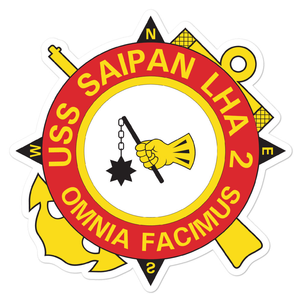 USS Saipan (LHA-2) Ship's Crest Vinyl Sticker