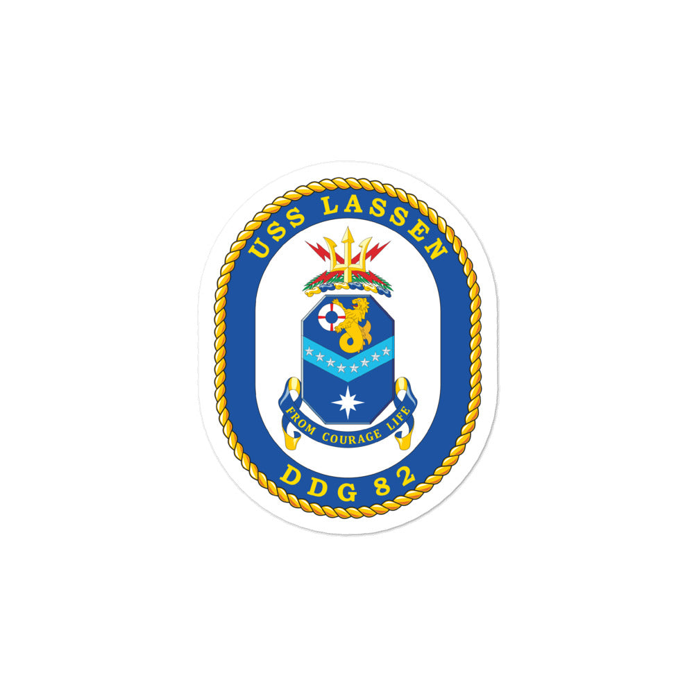 USS Lassen (DDG-82) Ship's Crest Vinyl Sticker