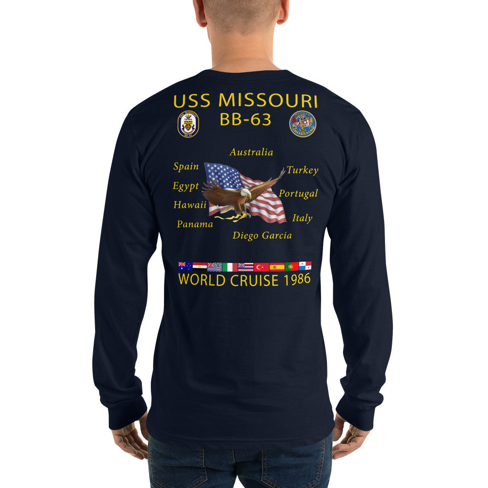 USS Missouri (BB-63) 1986 Long Sleeve Cruise Shirt