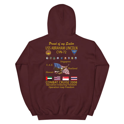 USS Abraham Lincoln (CVN-72) 2008 Cruise Hoodie - Family