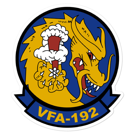 VFA-192 World Famous Golden Dragons Squadron Crest Vinyl Sticker