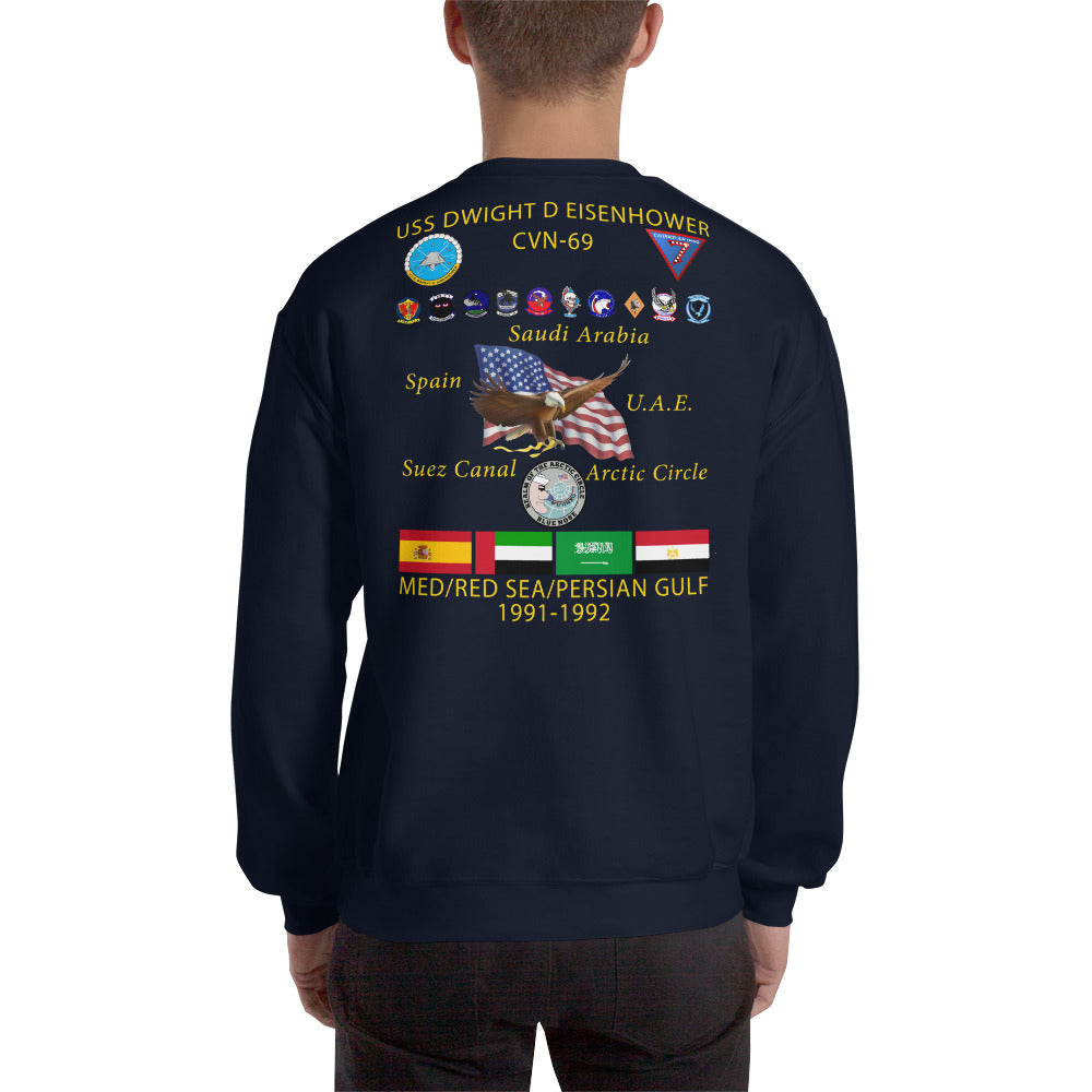 USS Dwight D. Eisenhower (CVN-69) 1991-92 Cruise Sweatshirt