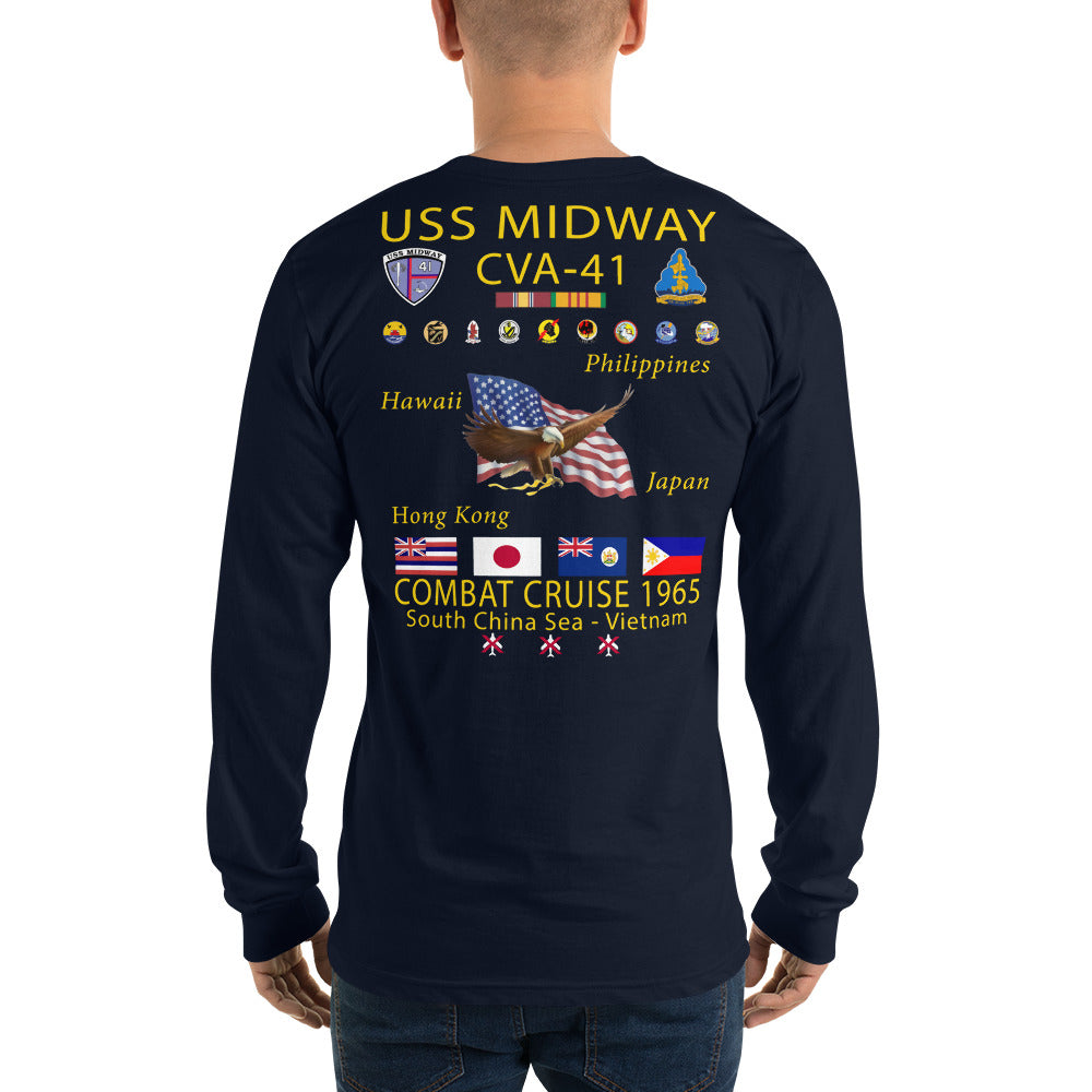 USS Midway (CVA-41) 1965 Long Sleeve Cruise Shirt