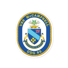 Load image into Gallery viewer, USS McCampbell (DDG-85) Ship&#39;s Crest Vinyl Sticker