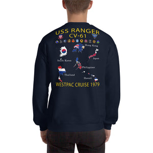 USS Ranger (CV-61) 1979 Cruise Sweatshirt - Map