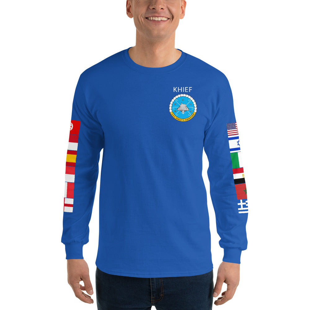 IKE CUSTOM w/FLAGS - E HUGHES - Long Sleeve Shirt