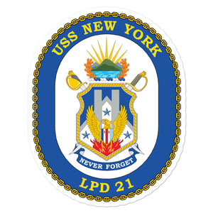 USS New York (LPD-21) Ship's Crest Vinyl Sticker