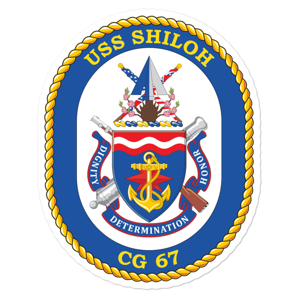 USS Shiloh (CG-67) Ship's Crest Vinyl Sticker