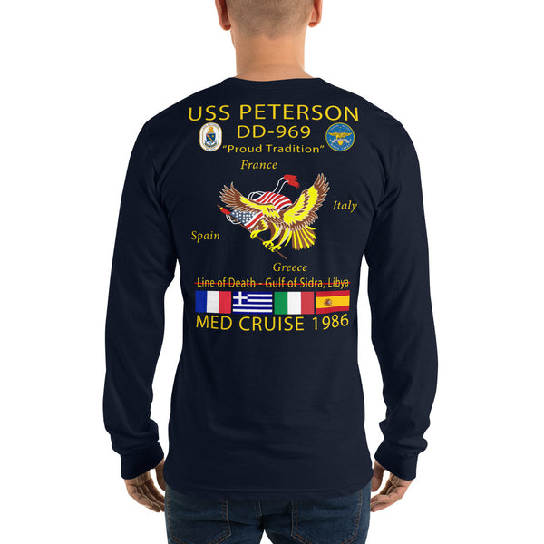 USS Peterson (DD-969) 1986 Long Sleeve Cruise Shirt