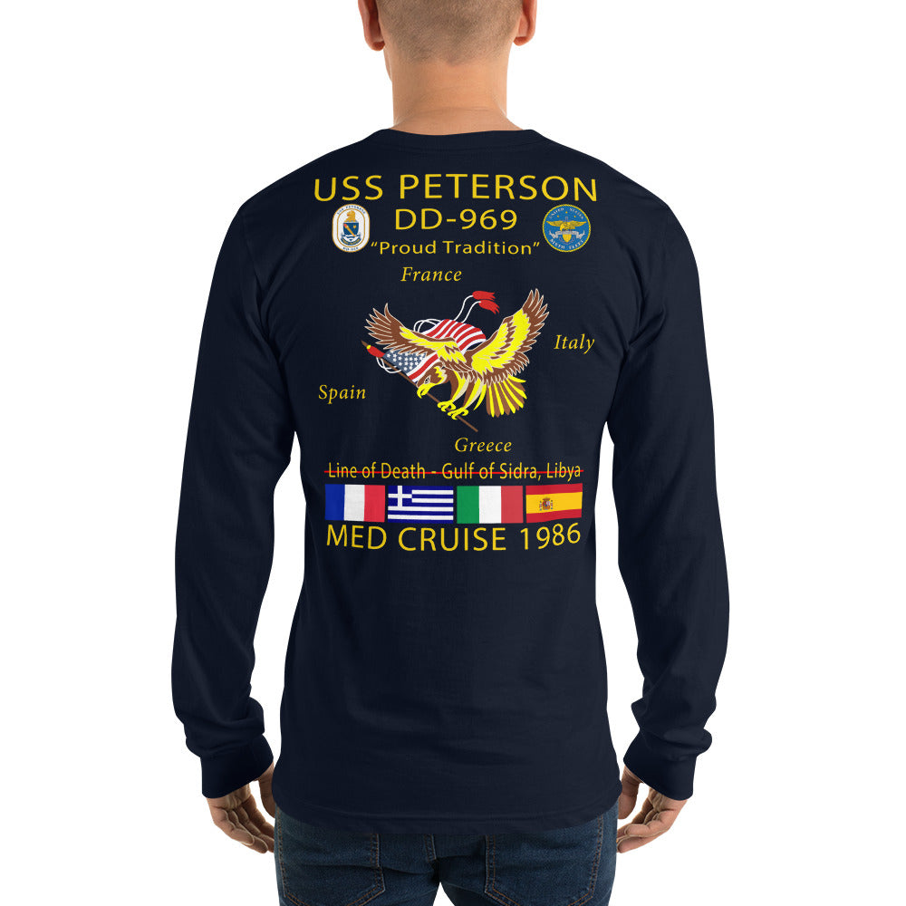 USS Peterson (DD-969) 1986 Long Sleeve Cruise Shirt
