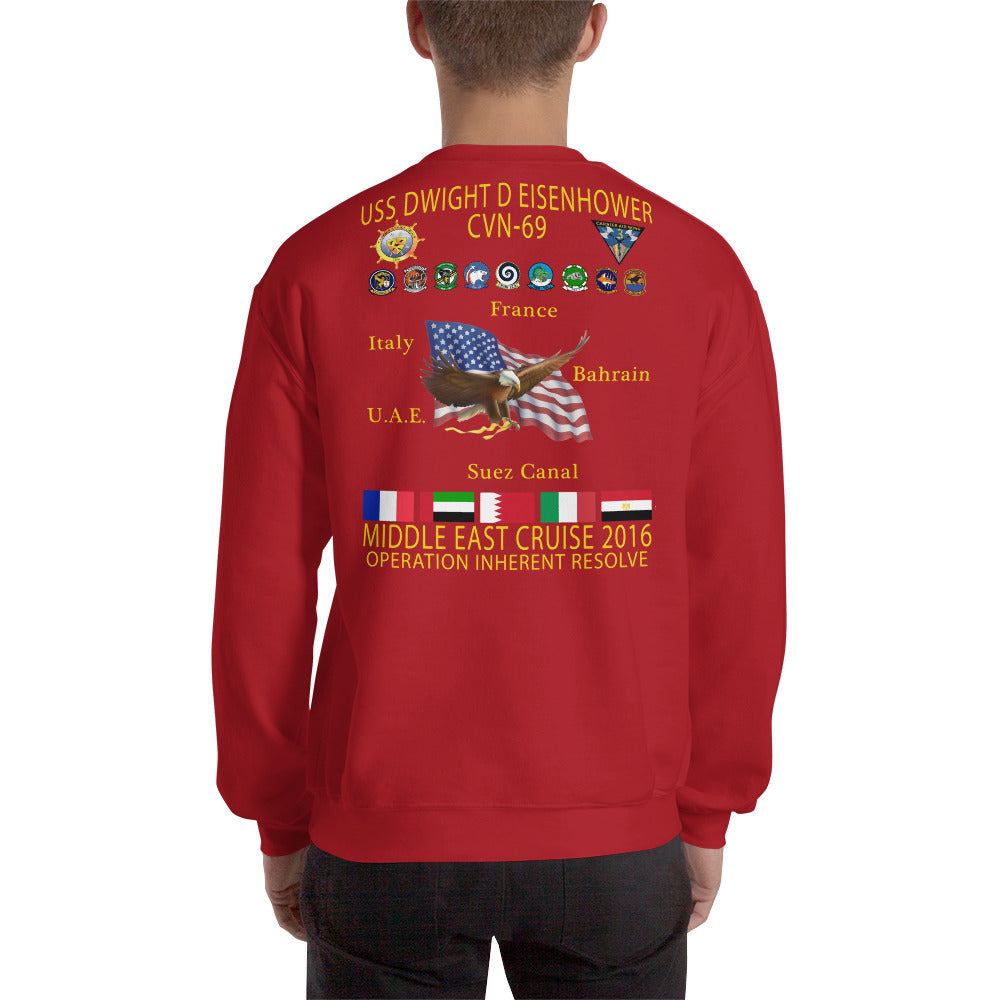USS Dwight D. Eisenhower (CVN-69) 2016 Cruise Sweatshirt